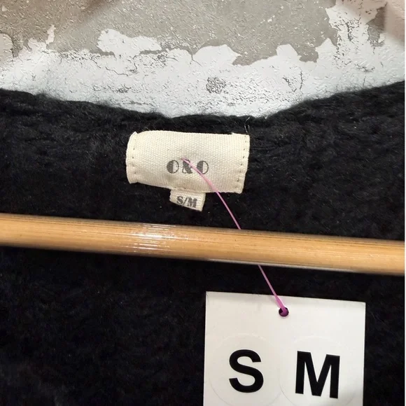 Chunky Knit Black Hooded Sweater NWT | Soft Mohair Blend Pullover | Sizes S & M - Picture 7 of 10